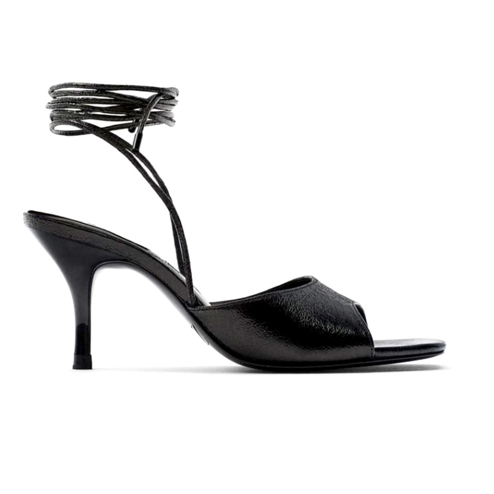 ZARA TIED HEELD SANDAL TRF